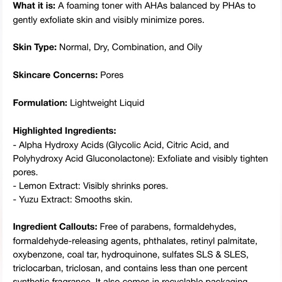 Benefit Cosmetics The POREfessional Tight ’n Toned Pore-Refining AHA+PHA Toner - Picture 5 of 5